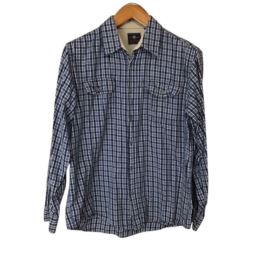 Wrangler Authentic‎ Shirts Navy Blue Shirt Cotton Button Up Shirt M